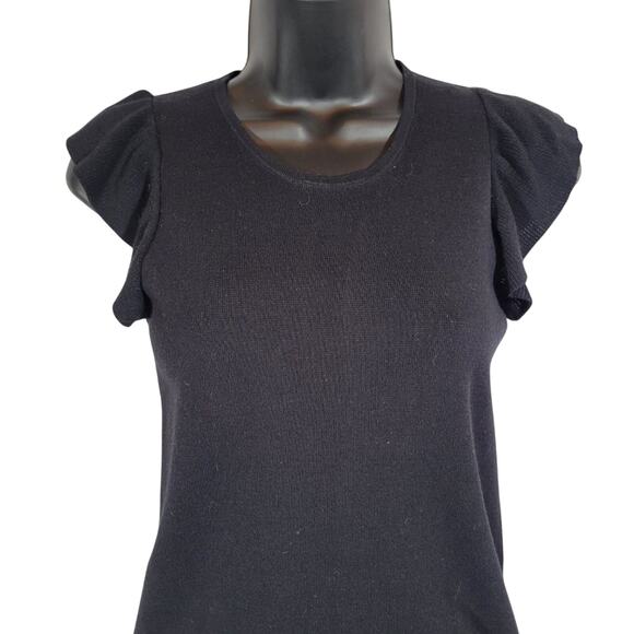 Loft Flutter Sleeve Scoop‎ Neck Knit Top Size XS - Picture 5 of 8